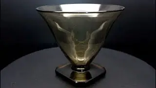 Daum Nancy Tinted Brown Vase (M size) treasure360&deg; Vintage Antique Art Design