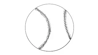 How to Draw a Baseball Ball - For Kids - VERY EASY