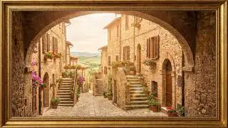 Gold Frame TV Art A Sundrenched medieval 4k