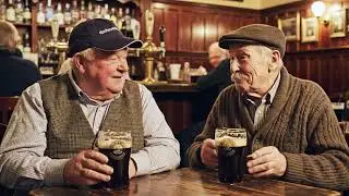 Two old blokes sit in the pub, swapping stories