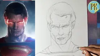 How to draw superman (Henry Cavill) Full outline and coloring tutorial