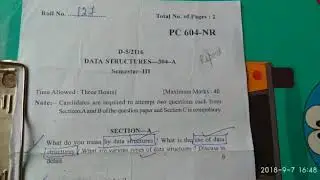 Data structure question paper