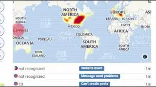 Facebook outage 3/13/2019 1 minute map