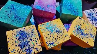Some Extra Colorful & Relaxing Chalk Blocks ASMR |💛🤍💜💚 Satisfying Sounds | Pls read Description!