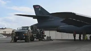 U.S. Air Force B-1B Lancer Bombers HOT PIT at Misawa Air Base, Japan