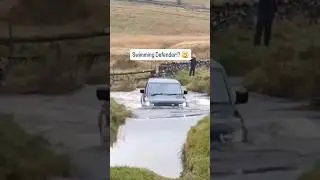 Swimming Defender!? 🤯 #landroverdefender #offroad #wading #shorts
