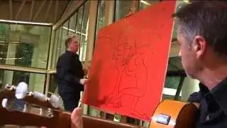 RARE AND AMAZING ! Live painting of Mark Kostabi during concert with Francesco Grant