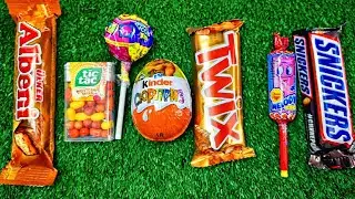 ASMR Most Popular Candys / some lots of colorful rainbow lollipop candy / unpacking chocolate eat