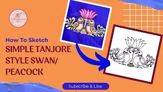 How to Sketch Tanjore Style Swan/Peacock | Easy Traditional Drawing for Beginners