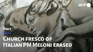 Artist rubs out Meloni church fresco after controversy | AFP