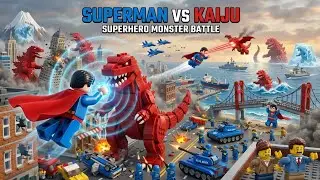 LEGO Superman & Military vs Giant Kaiju Monsters! 🦸&zwj;♂️ Epic Battle! 🦖