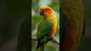 Yellow Crowned Parakeet Closeup #viralbirds #aibird #viralshortsvideo #viralvideo #viralshort #viral