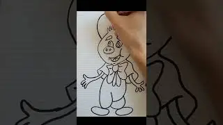 Drawing pink Pig. Easy painting and coloring for kids. Art and learn. #shorts #paint #painting