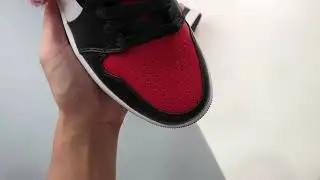 Air Jordan 1 Mid Bred Toe Black White Fire Red 554724-079