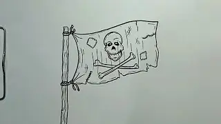 How to Draw pirate Flag Step by Step