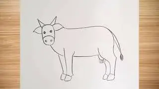 How to draw cow drawing easy step by step || cow drawing@aaravdrawingcreative1112 