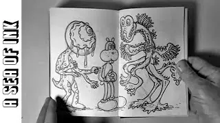 Jim Woodring (Frank, Jim) Original Sketchbooks Tour! (Narrated by Himself!)
