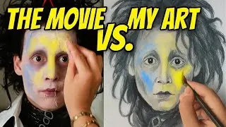 First time painting a face! Relaxing time-lapse art with acrylic. painting over my graphite sketch.