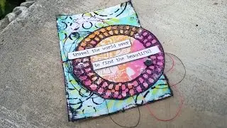 Artist Trading Card using Gelli Print