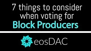 7 Things to consider when voting for block producers