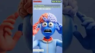 Stress hormones affecting the gut-brain axis Animation | Digestive System | Gut AI Art | 05