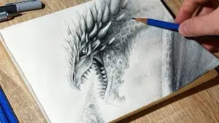 Sketching Dragon Breathing Fire 🔥 - Time Lapse Fantasy Art