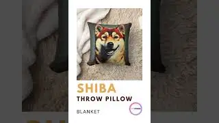 Custom Shiba Portrait Photo Throw Pillow