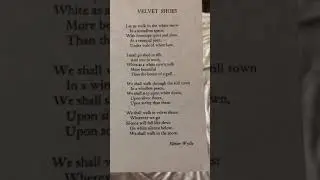 &ldquo;Velvet Shoes&rdquo; by Elinor Wylie