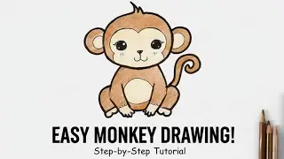 How to Draw a Cute Monkey Step by Step 🐒 | Easy Drawing Tutorial