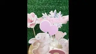 Bunny theme cake toppers