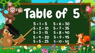 Таблица пяти для детей | Учим таблицу умножения на 5 | 5 x 1 = 5