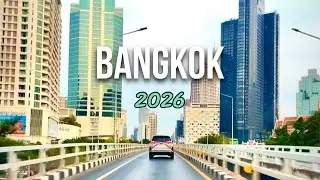 Bangkok Downtown Sunset Drive - From Banthat Thong Road to Central Chaengwattana  