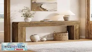 Tribesigns 70.9 Inch Extra Long Console Table Rustic Wooden Sofa Table Behind Couch