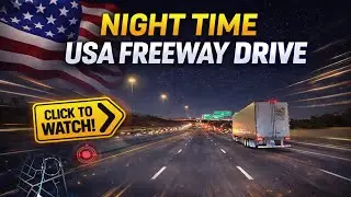 USA Night Freeway 5 Minutes Drive 🌃 | Calm & Relaxing Highway POV (No Talking)