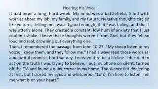 Hearing His Voice