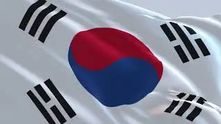 Wave south Korea  Flag,  3D Animated south Korea flag Relaxation Video, south Korea 3d flag