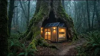 Silent Forest Build (ASMR) &mdash; Building a Tiny Log Hotel for Solo Travelers.
