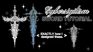 How I Draw Cybersigilism Swords ╋━ a 2-minute Procreate Art Tutorial.