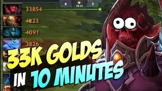 33K GOLDS IN 10 MINUTES - New Bug Shadow Demon 7.06 | Dota 2