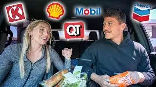 EATING ONLY GAS STATION FOOD FOR 24 HOURS!! *one letter challenge*