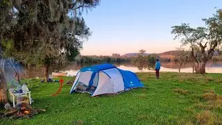 Após forte ciclone acampamos na beira da enchente no frio e ilhados!!!