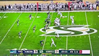 Coleman Owen NAU vs Sacramento St 2023 4th down conversion clutch route/catch