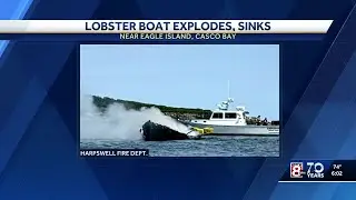 Man and dog rescued after lobster boat explosion in Harpswell