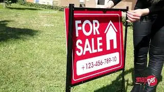 H Frame Real Estate Sıgn Black 24X18 1Lg Tanıtım