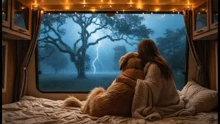 TRAPPED in a VIOLENT Storm Alone: Solo Female Van Life Reality & Dog ASMR (Scariest Night)