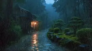 Overactive thoughts &ndash; Gentle rain sound &ndash; Rainy garden by house &ndash; Mental ease 💫🌧️