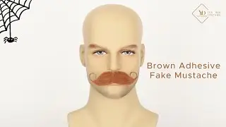Yan Dream Short Brown Self Adhesive Fake Mustache Costume Facial Hair Halloween Stick On Fake Beard