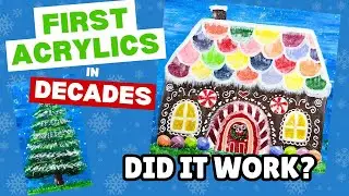 I tried acrylic paints after 20+ years | How to paint a Gingerbread House for Beginners