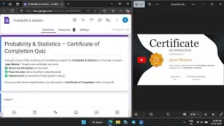 Probability & Statistics Completion Certificate | PS | GTU | GTU 100 Points Activity Certificate