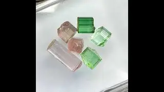 Mint Green and Pink Tourmaline Facet Rough